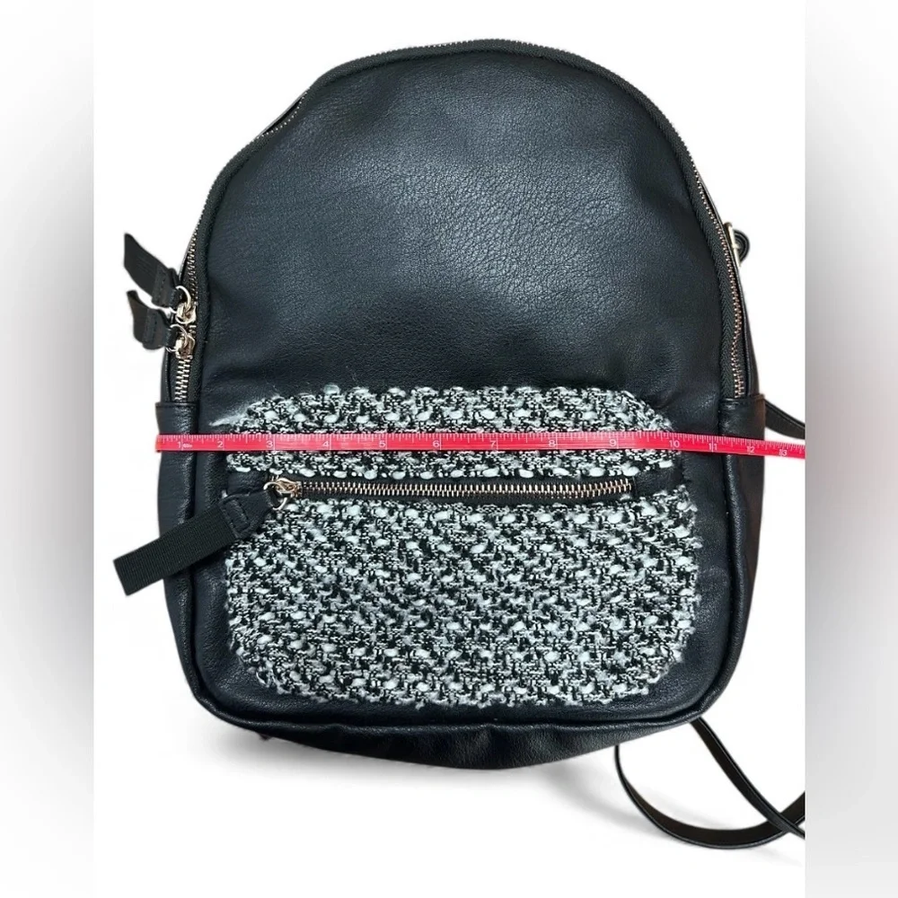 Torrid Elegant Black Faux Leather Backpack With Boucle Sweater Front Pocket
